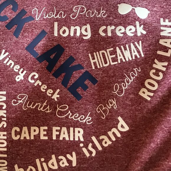 Upcycled Table Rock Lake Soft T-Shirt: Landmarks & Marinas Graphics, Size L - Picture 11 of 15
